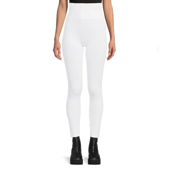 White Seamless Ribbed Leggings, 1-Pack Size 2X/3X - Picture 8 of 12